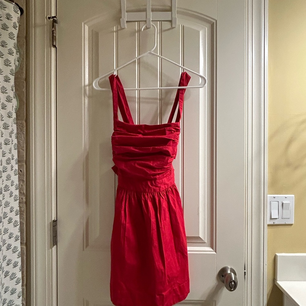 Free People Red Ruched Mini Sundress - Picture 2 of 3